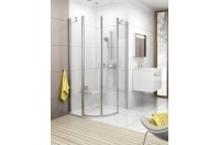 Chrome - Cabina dus semirotunda 90 Lucios/Transp